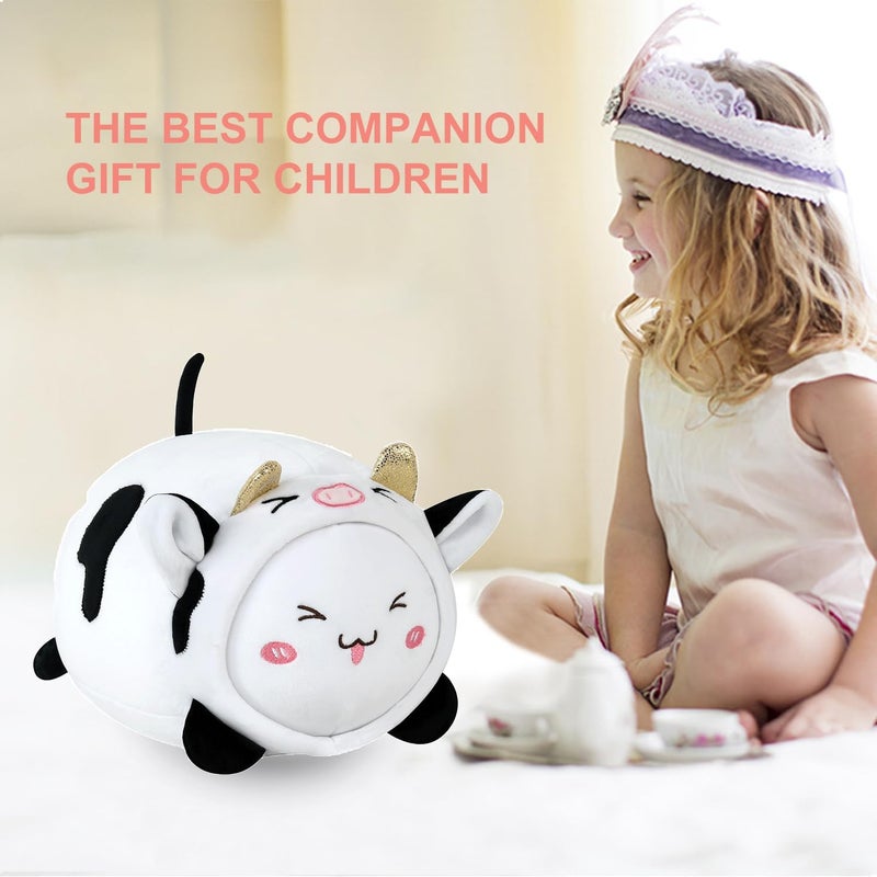 stocaggio Kids Travel Pillow - 2-in-1 Deformable Kids Neck Pillow for Traveling, Soft U-Shaped Pillow with Adorable Animal Design, Comfy Sleep and Play, Ideal for Airplanes and Traveling (QQ Milk Cow) - Image 5